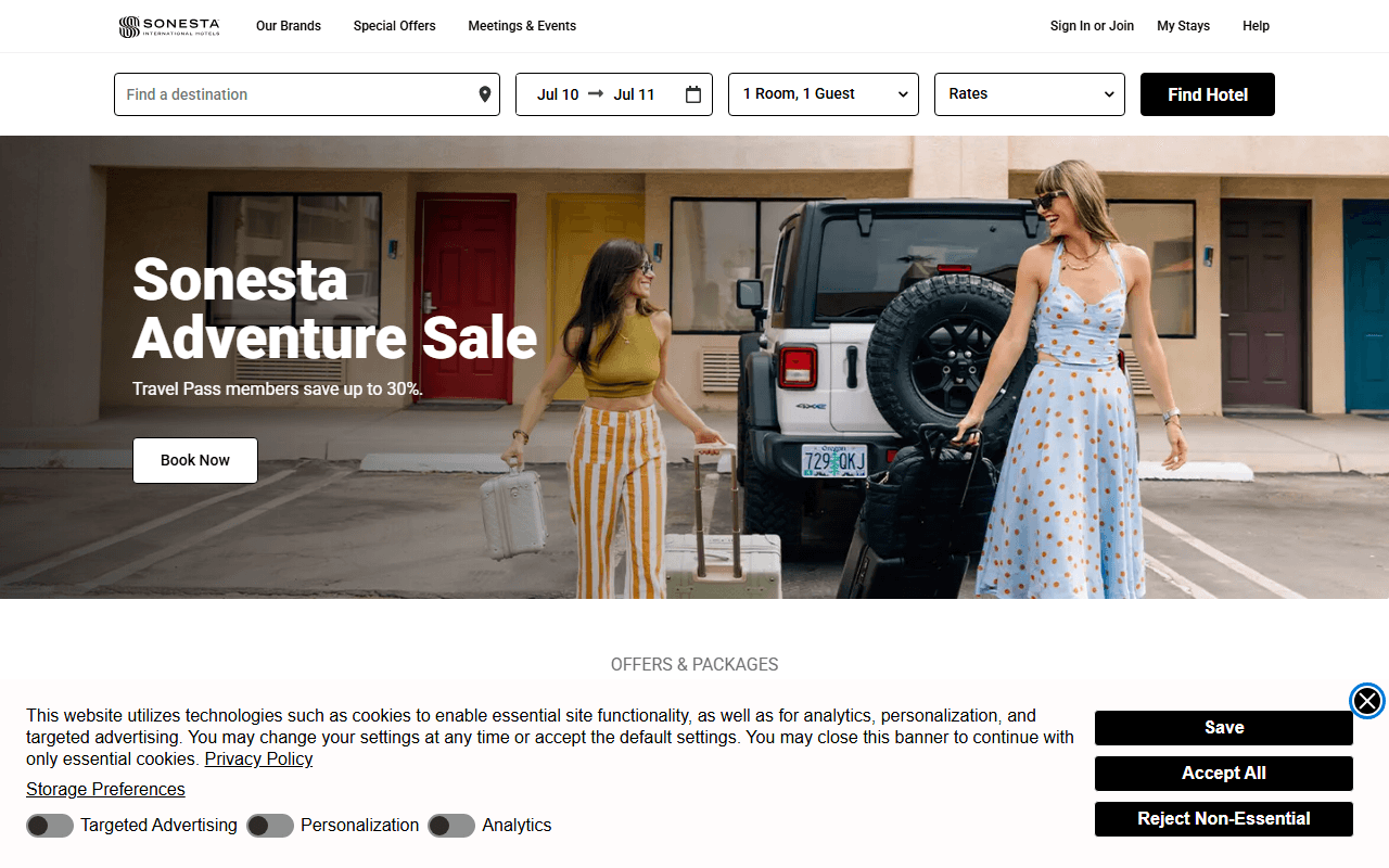 Red Lion Hotels sponsor landing page advertised on Odd Lots