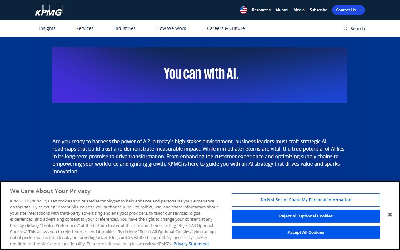 KPMG sponsor landing page advertised on The AI Breakdown: Daily Artificial Intelligence News and Discussions