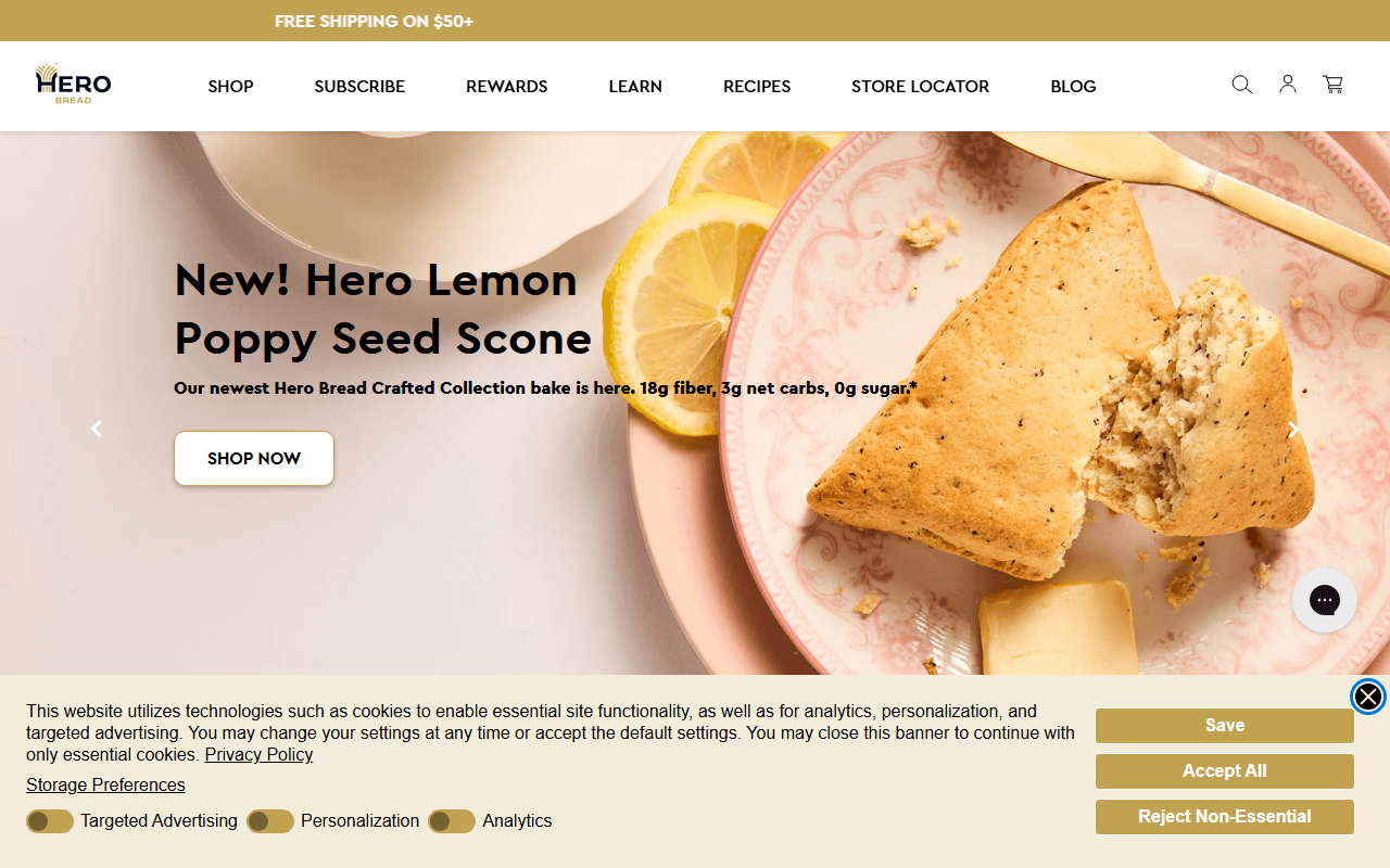 Hero Bread sponsor landing page advertised on Thinking Crypto News & Interviews