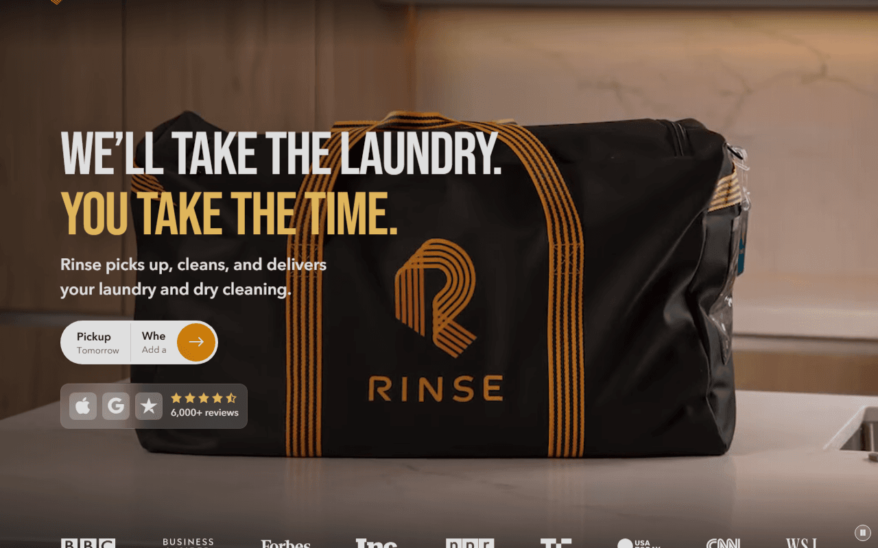 Rinse sponsor landing page advertised on The Daily