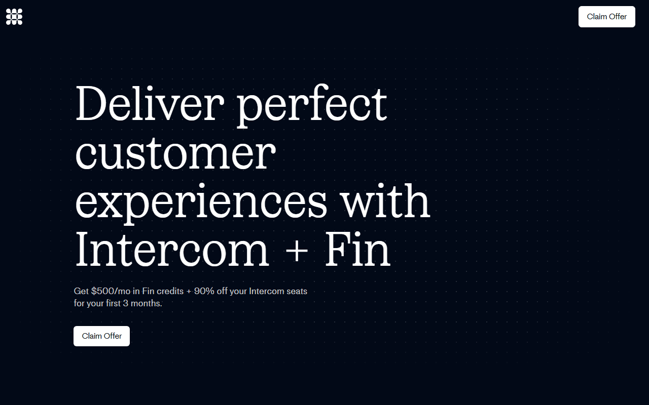 Fin sponsor landing page advertised on Lex Fridman Podcast