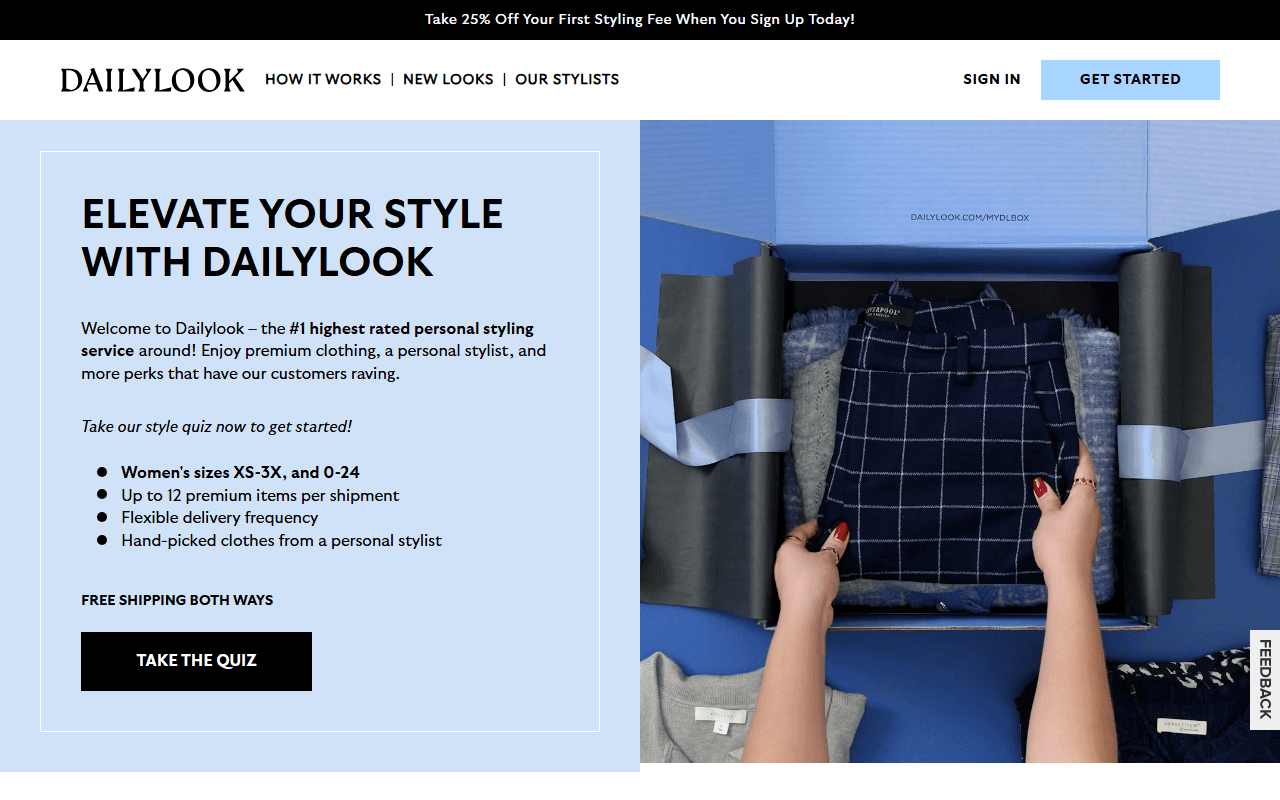 Daily Look sponsor landing page advertised on The goop Podcast