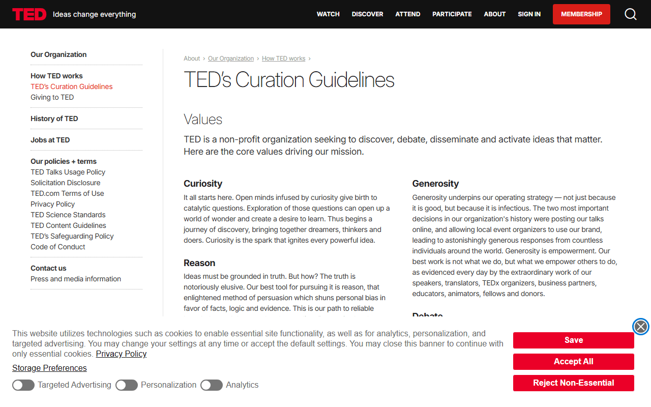 TED audio collective sponsor landing page advertised on TED Talks Daily