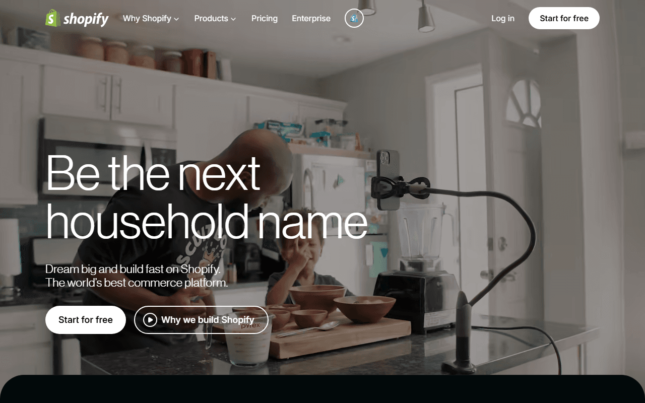 Shopify sponsor landing page advertised on The Ben Shapiro Show