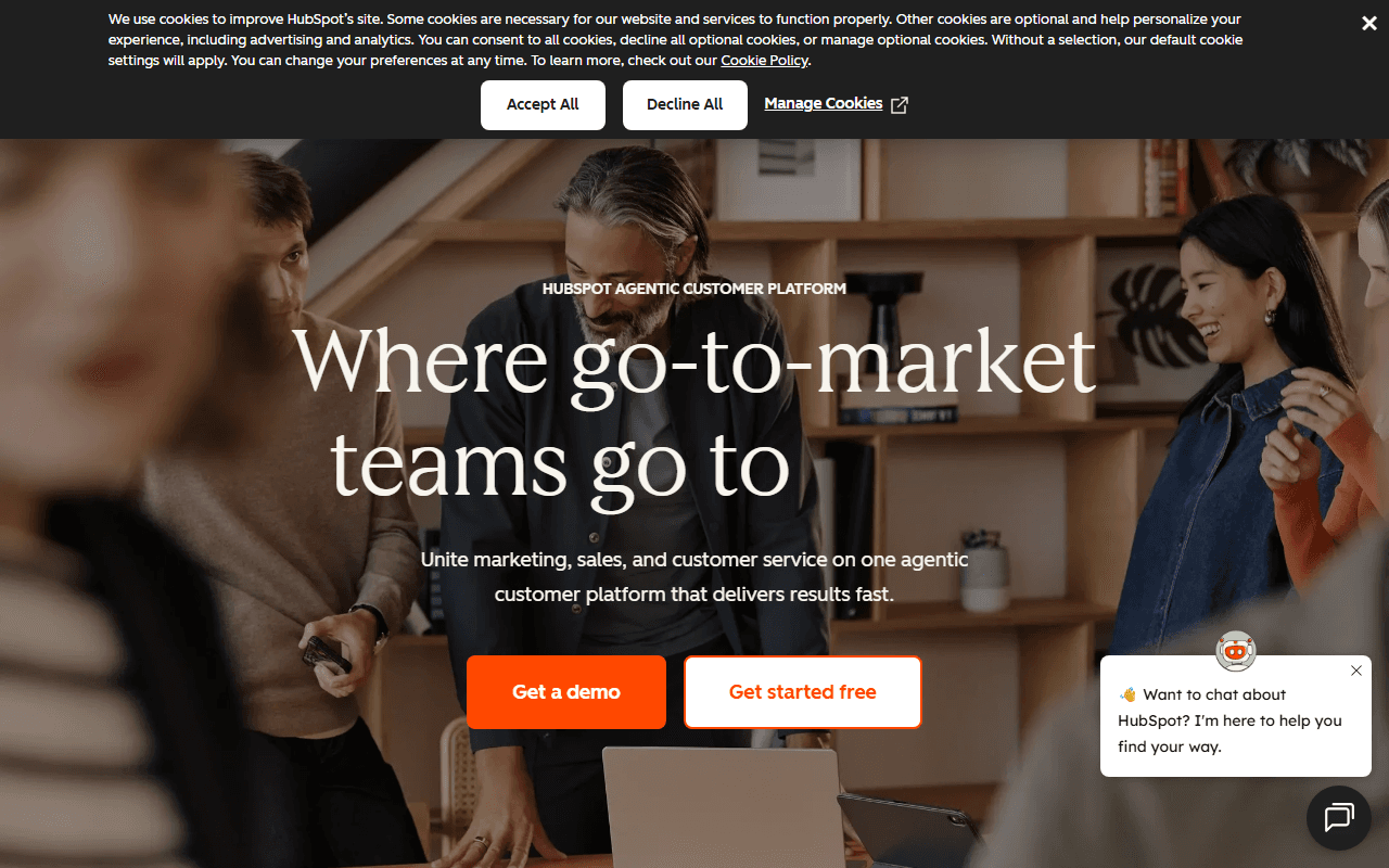 HubSpot sponsor landing page advertised on The Bill Simmons Podcast