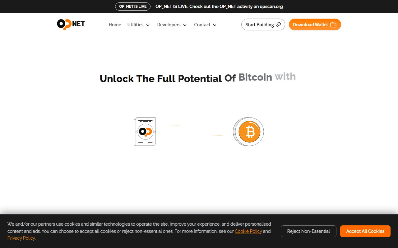 Opnet sponsor landing page advertised on Hash Rate