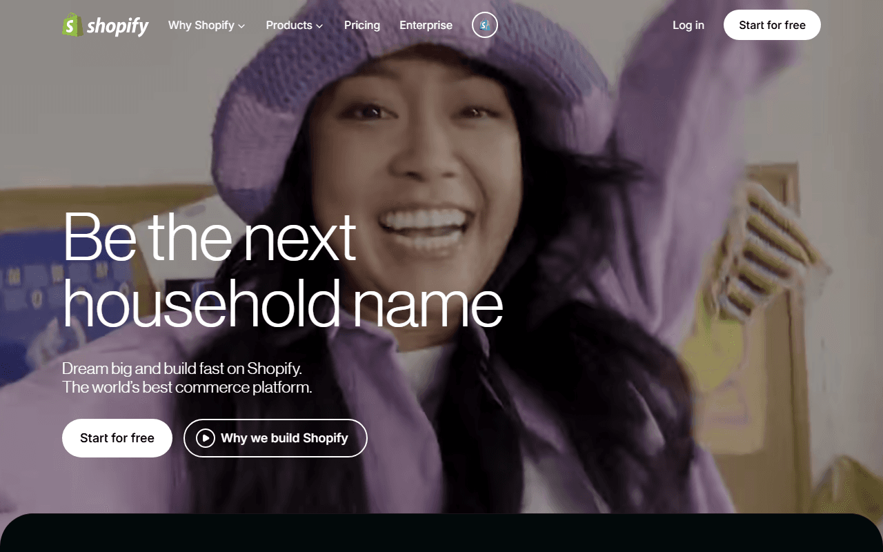 Shopify sponsor landing page advertised on We Study Billionaires - The Investor’s Podcast Network
