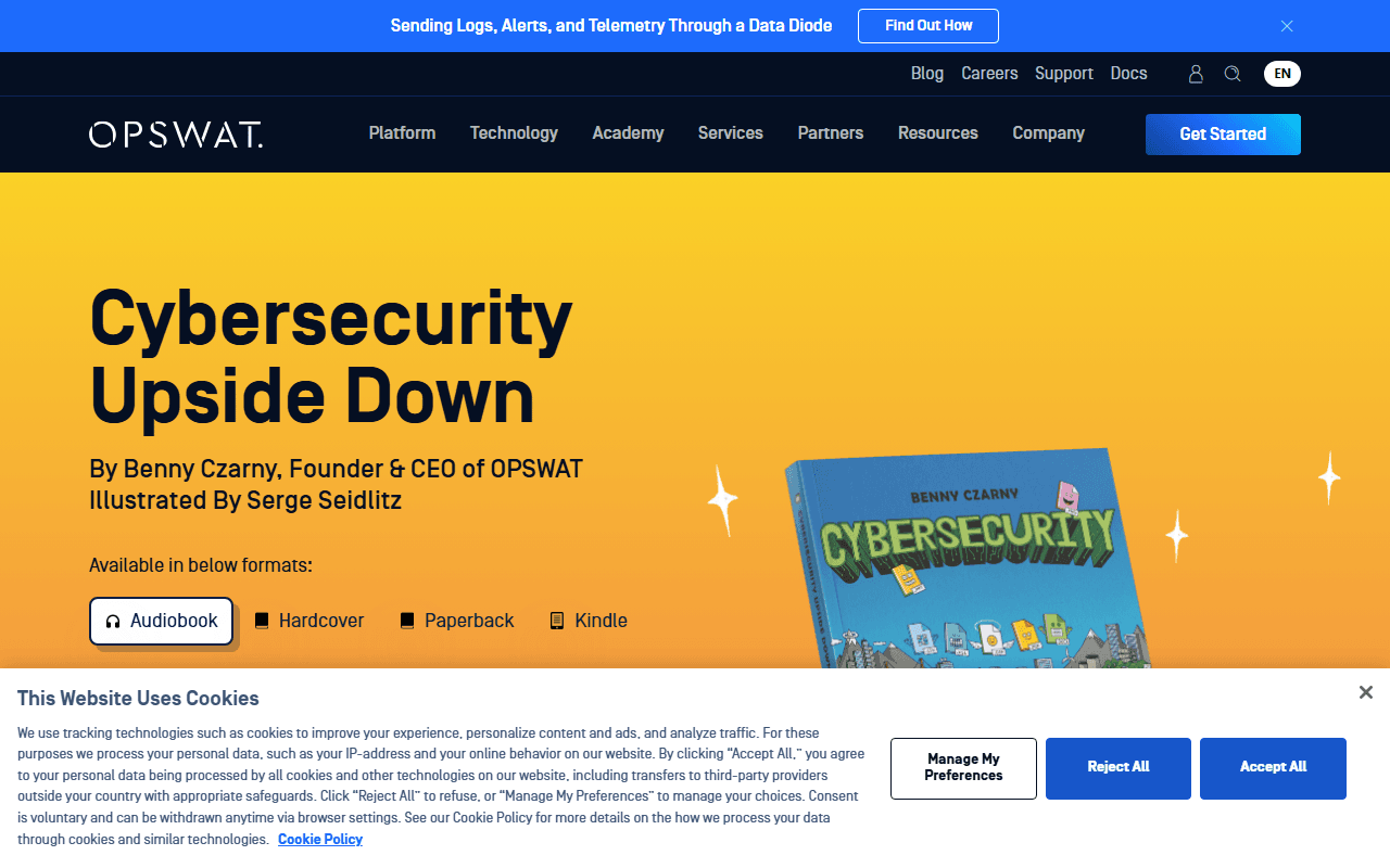 OPSWAT sponsor landing page advertised on Smashing Security