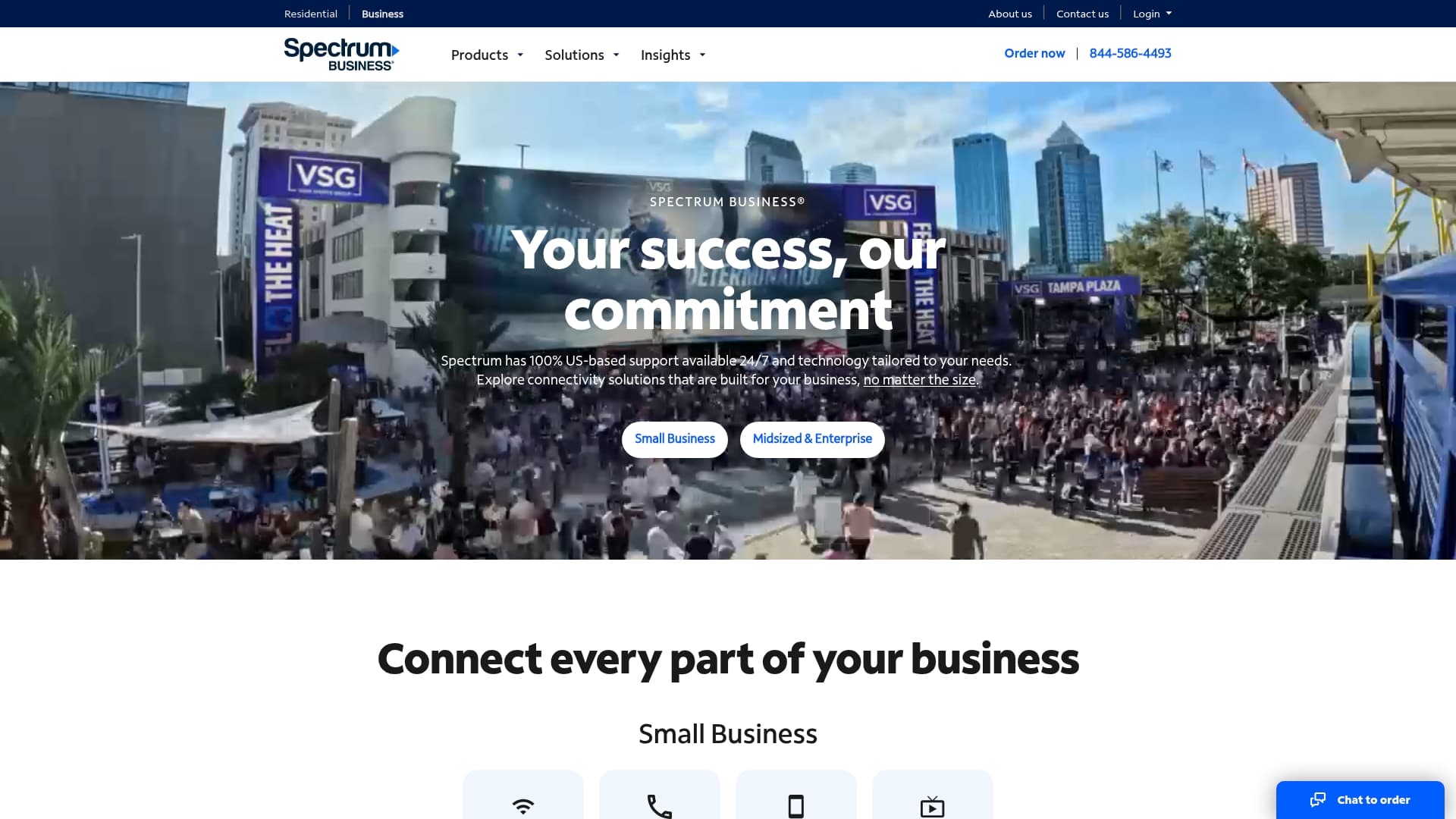 Spectrum Business sponsor landing page advertised on NPR News Now