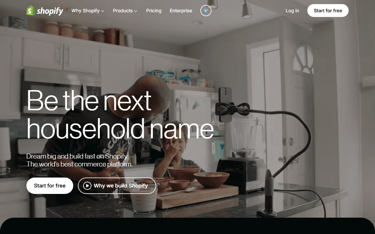 Shopify sponsor landing page advertised on The Full Nerd Podcast