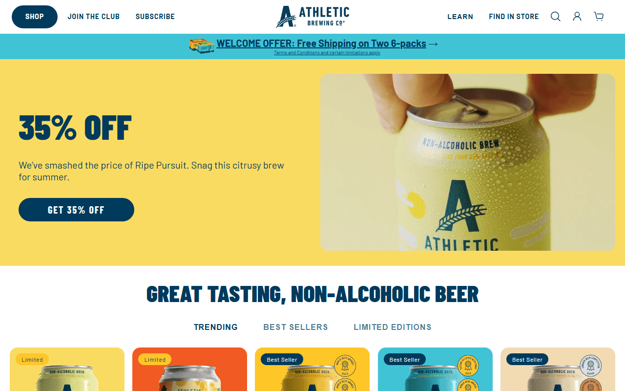 Athletic Brewing Company sponsor landing page advertised on Terms of Service with Clare Duffy
