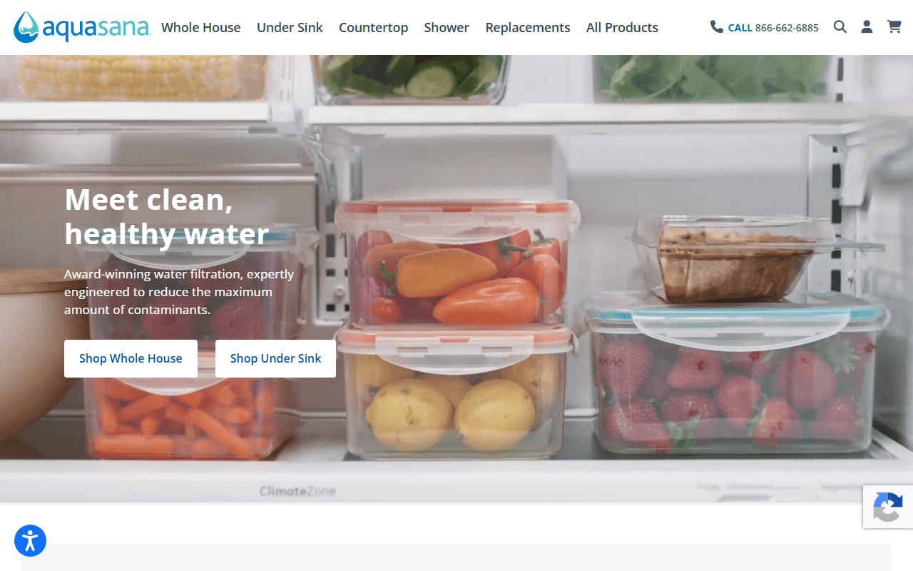 Aquasana sponsor landing page advertised on Hidden Brain