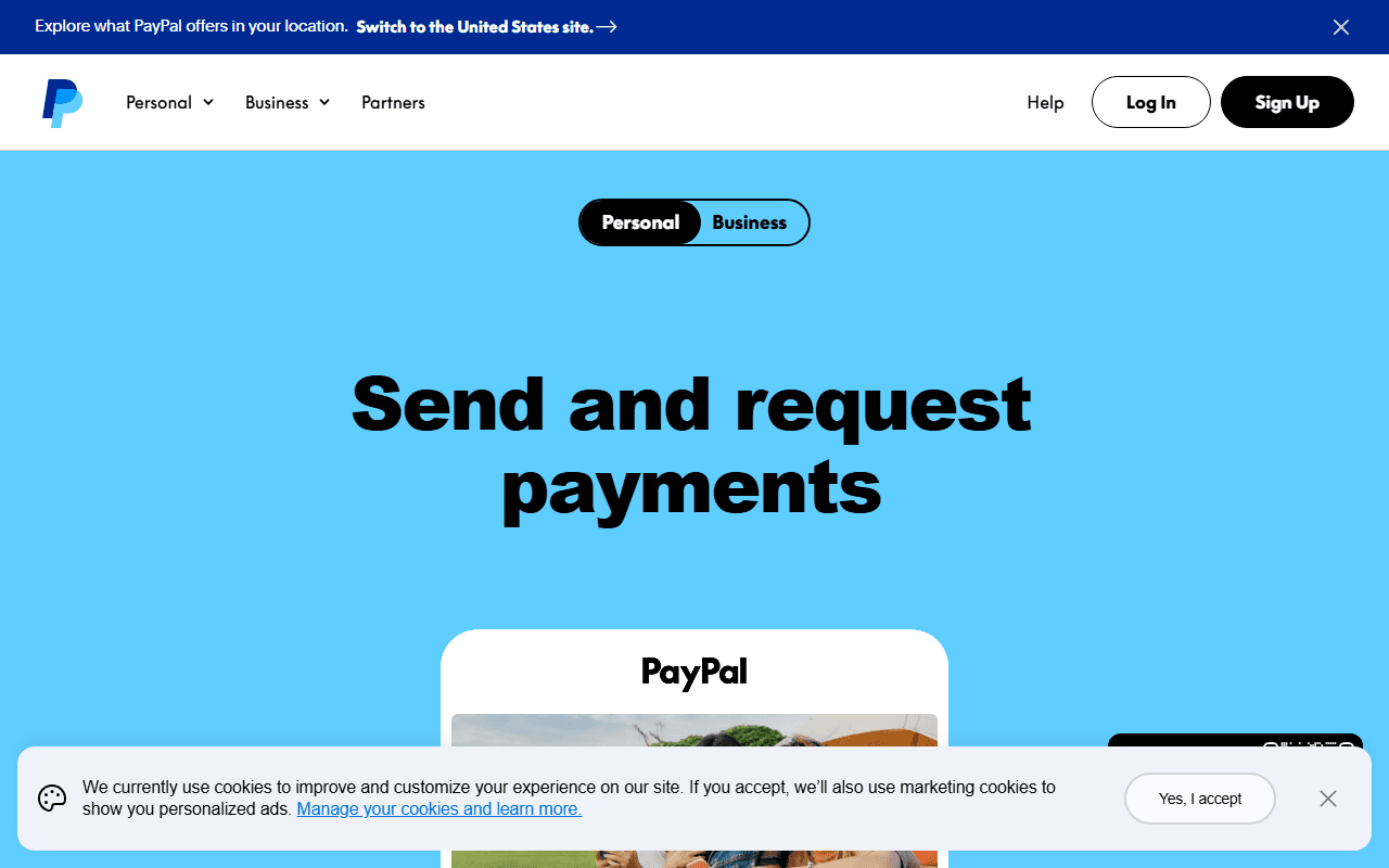PayPal sponsor landing page advertised on The Bill Simmons Podcast