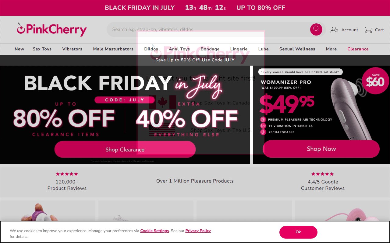 Pink Cherry sponsor landing page advertised on Breaking Points with Krystal and Saagar