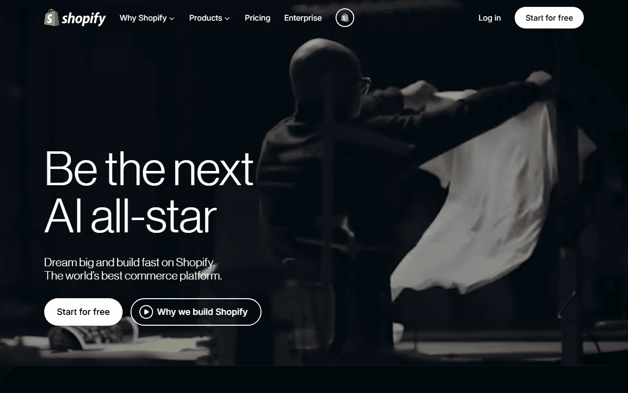 Shopify sponsor landing page advertised on We Study Billionaires - The Investor’s Podcast Network