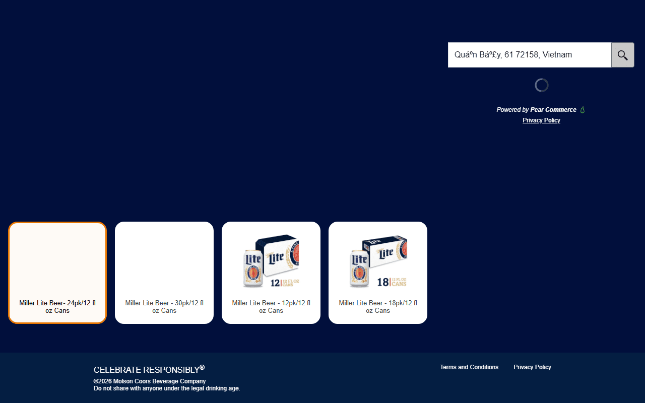 Miller Lite sponsor landing page advertised on Conan O’Brien Needs A Friend