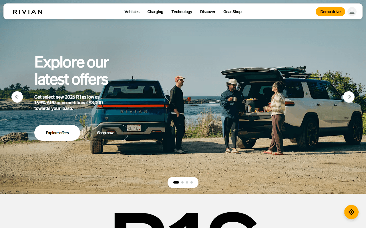 Rivian sponsor landing page advertised on The Rich Roll Podcast