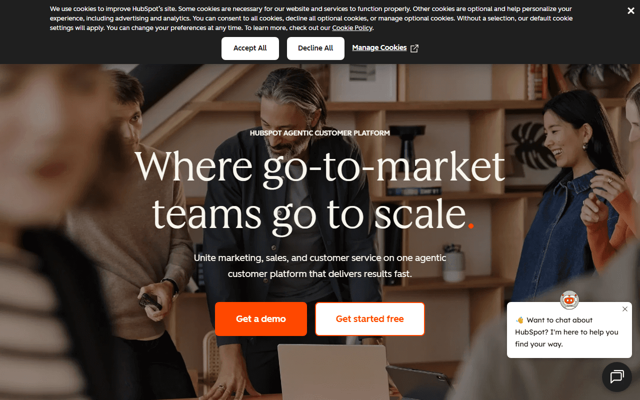 HubSpot sponsor landing page advertised on My First Million