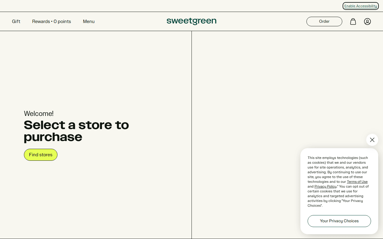 Sweetgreen sponsor landing page advertised on Techmeme Ride Home