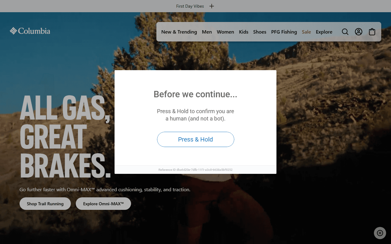 Columbia sponsor landing page advertised on The Rest Is History