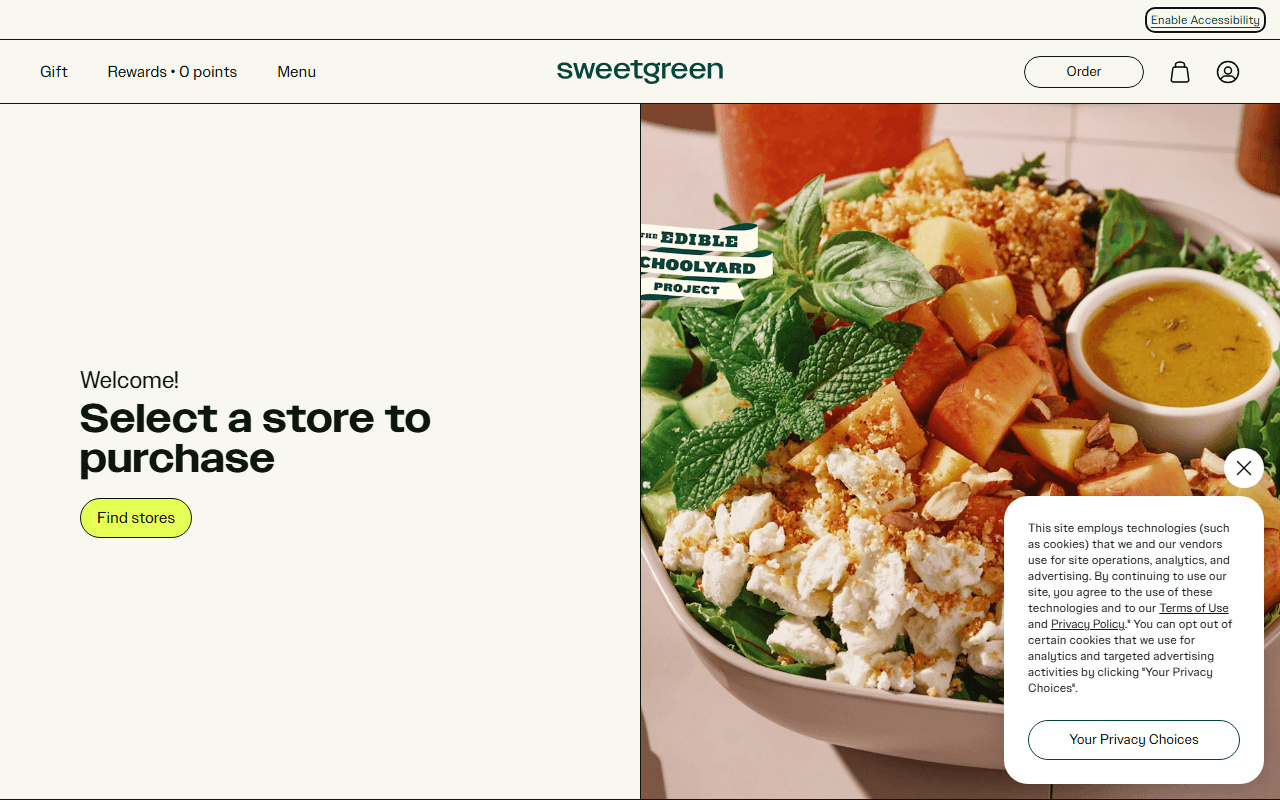 Sweetgreen sponsor landing page advertised on The Rest Is History