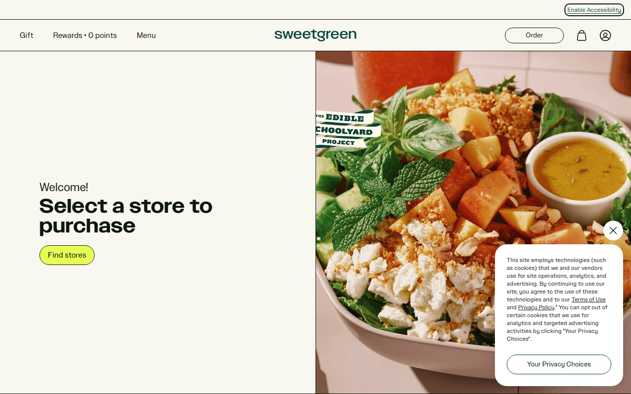Sweetgreen sponsor landing page advertised on The Rest Is History