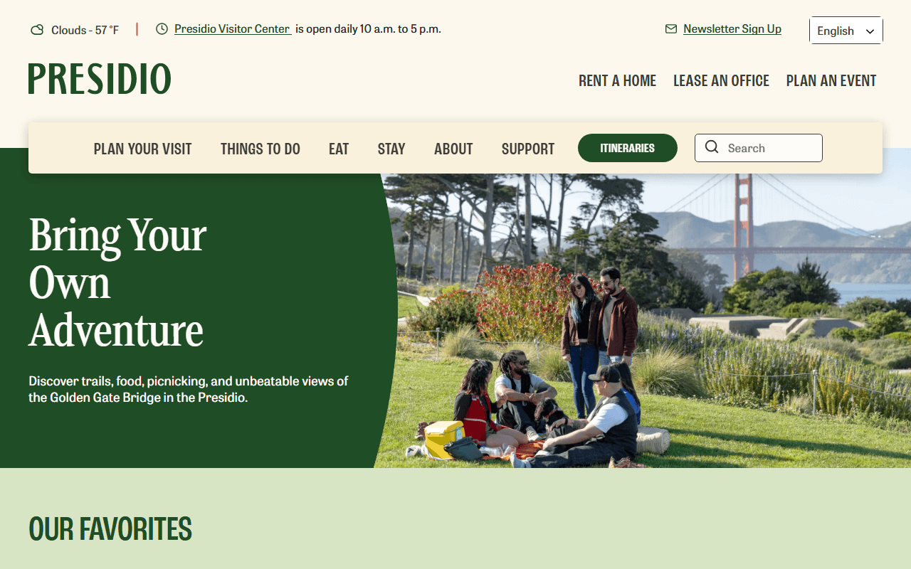 The Presidio sponsor landing page advertised on Somebody Knows Something