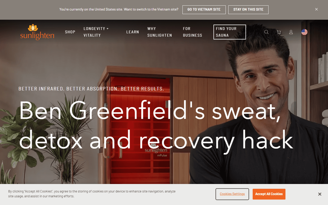 Sunlighten sponsor landing page advertised on Boundless Life