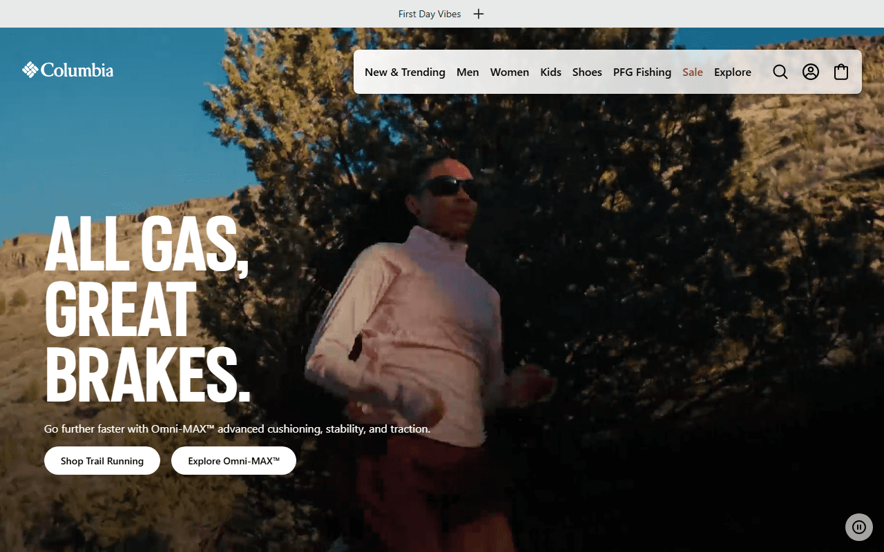 Columbia sponsor landing page advertised on The Bill Simmons Podcast