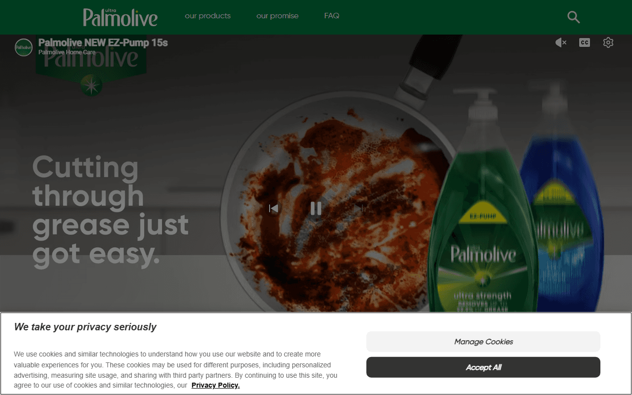 Palmolive sponsor landing page advertised on PBD Podcast