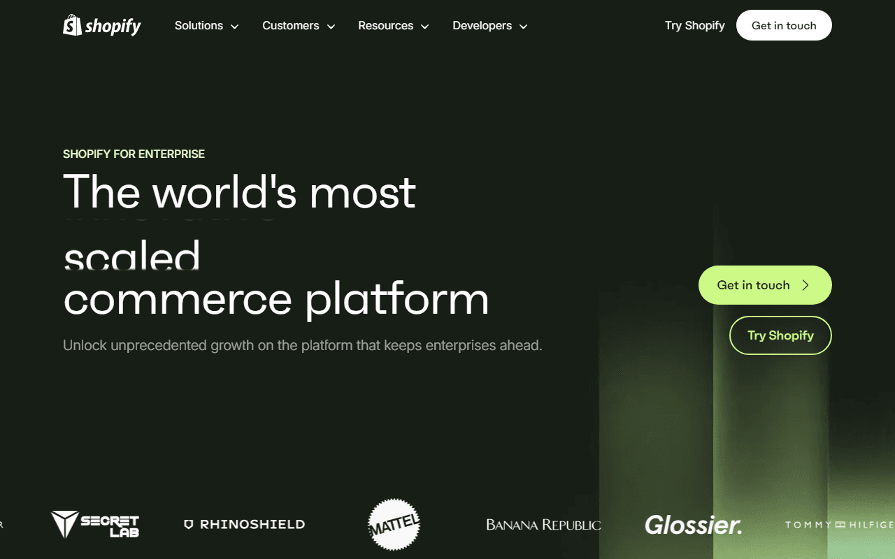 Shopify sponsor landing page advertised on This Week in Startups