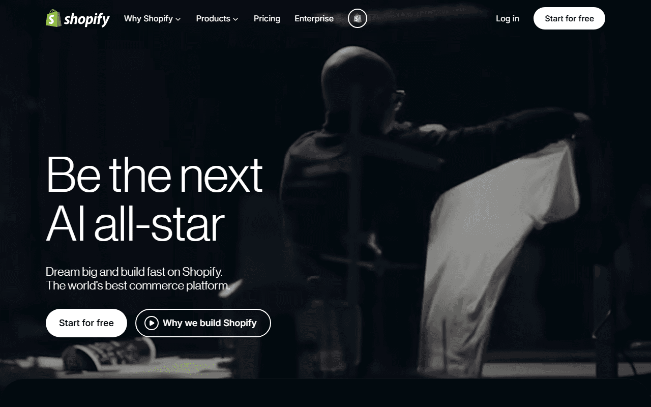 Shopify sponsor landing page advertised on The Vergecast