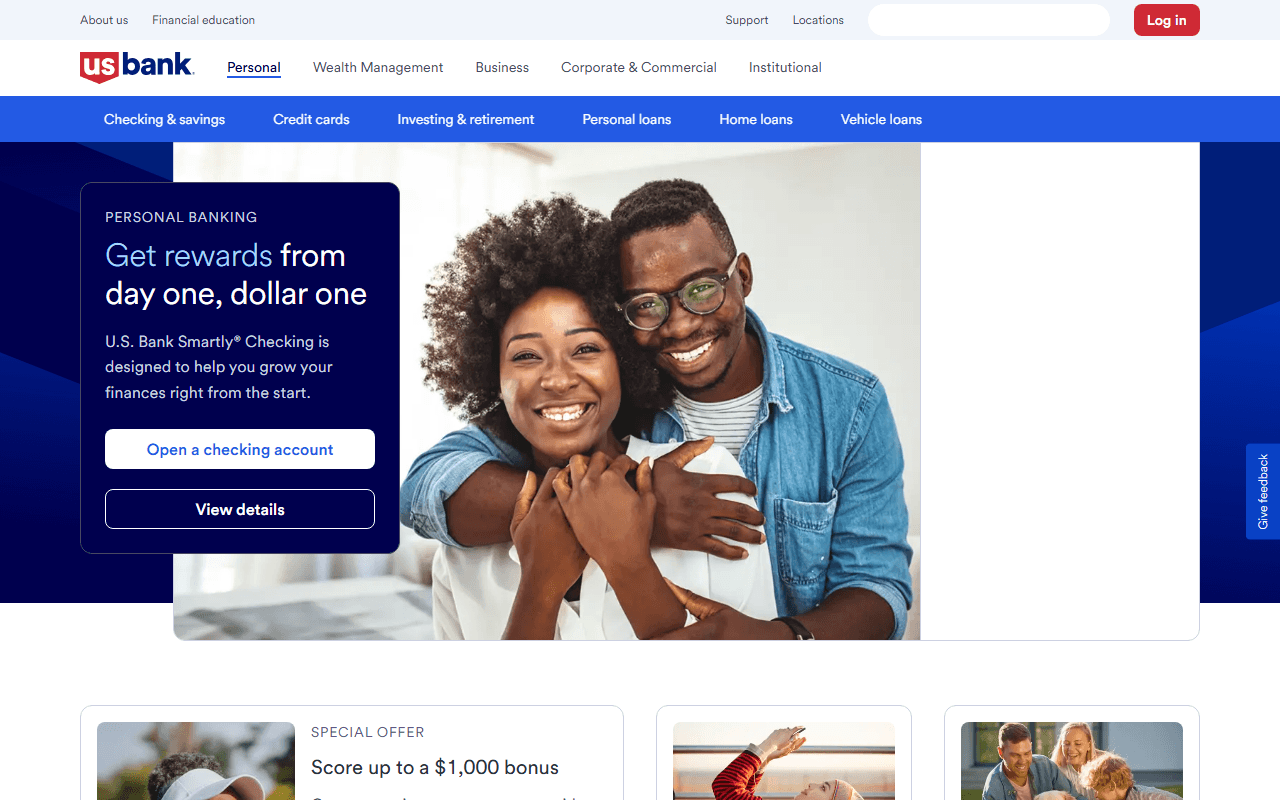 US Bank sponsor landing page advertised on Money Rehab with Nicole Lapin