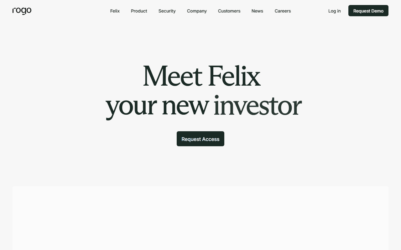 Rogo sponsor landing page advertised on Invest Like the Best with Patrick O'Shaughnessy