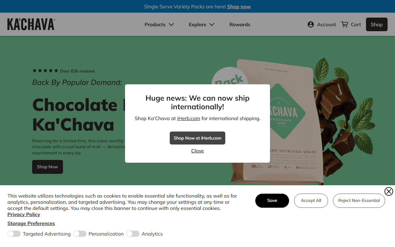 Kachava sponsor landing page advertised on NPR News Now