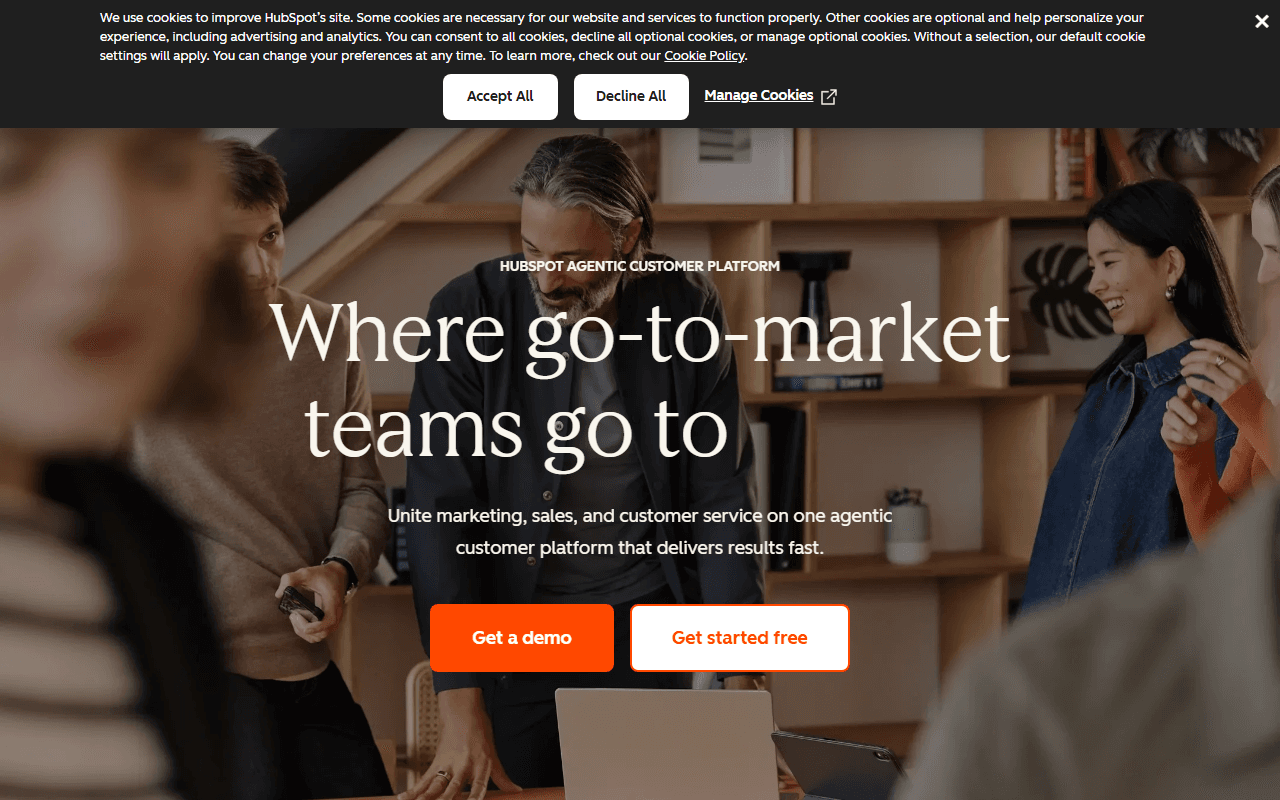 HubSpot sponsor landing page advertised on My First Million