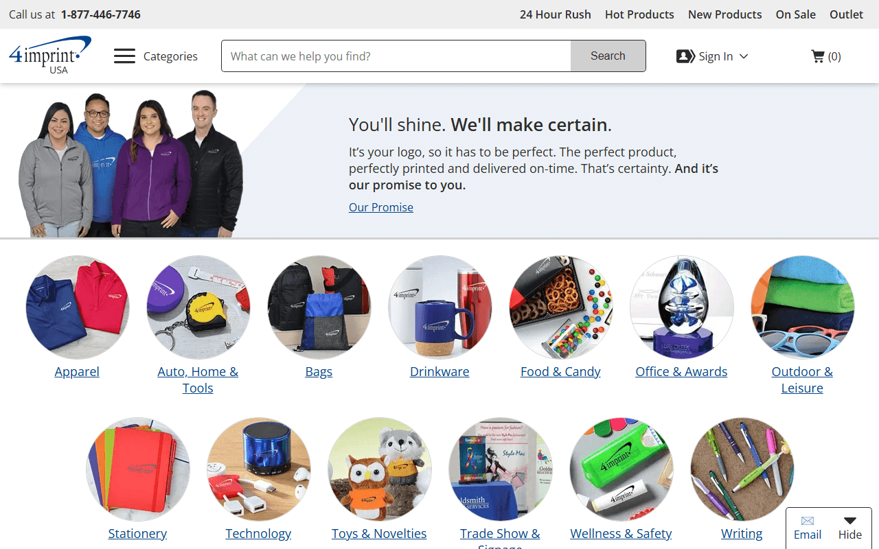 4imprint sponsor landing page advertised on Odd Lots