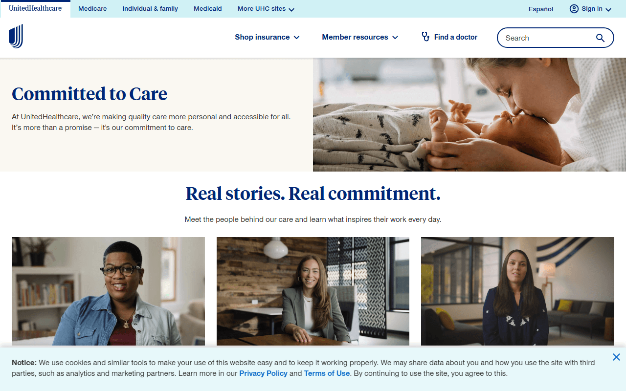 UnitedHealthcare sponsor landing page advertised on All The Smoke
