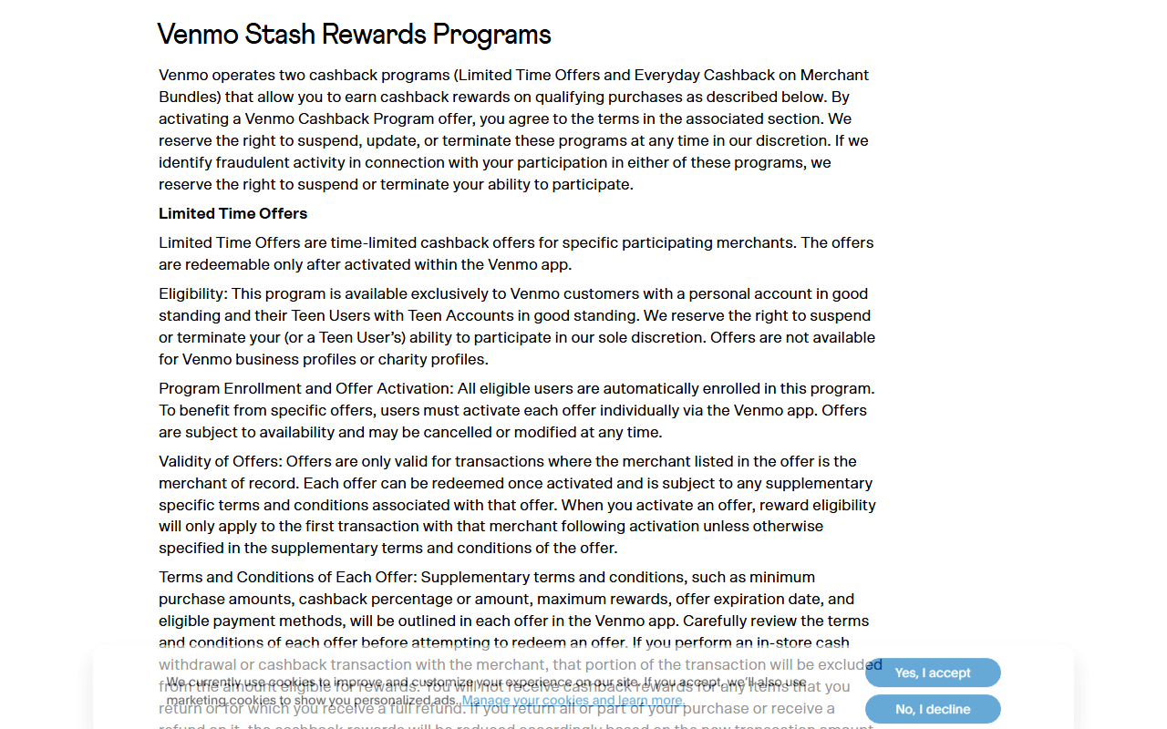 Venmo sponsor landing page advertised on The Vergecast