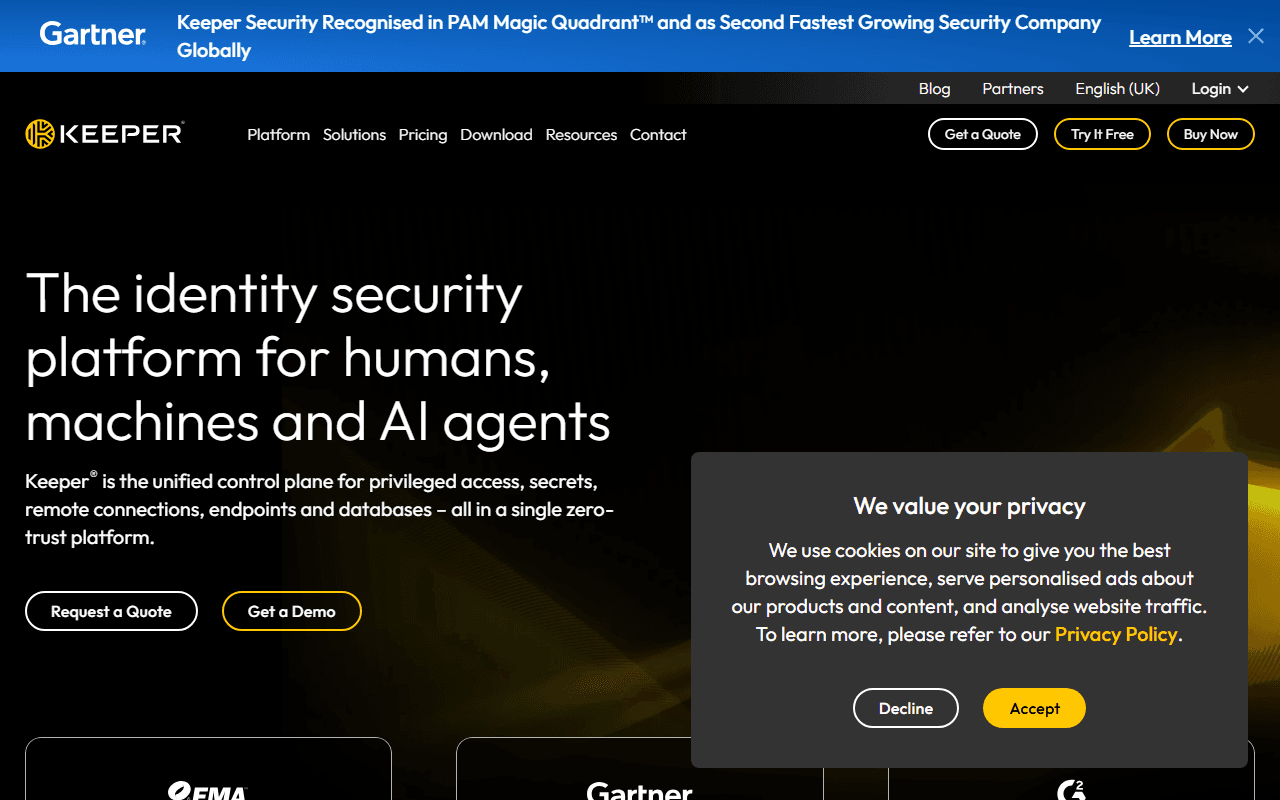 Keeper Security sponsor landing page advertised on TechStuff