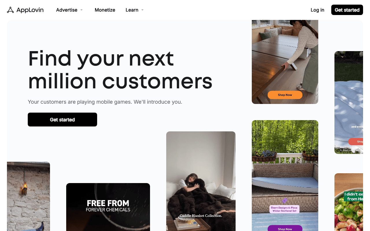 AppLovin sponsor landing page advertised on David Senra