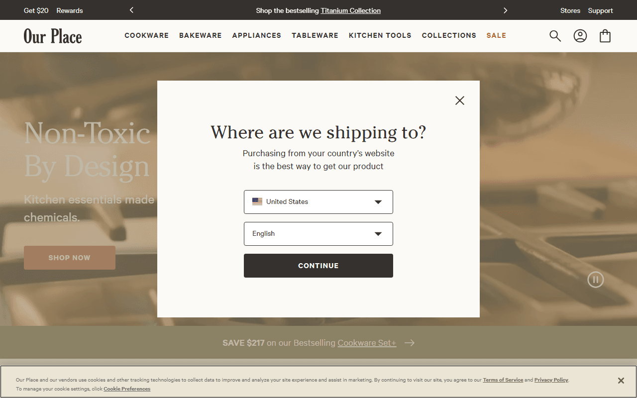Our Place sponsor landing page advertised on Boundless Life