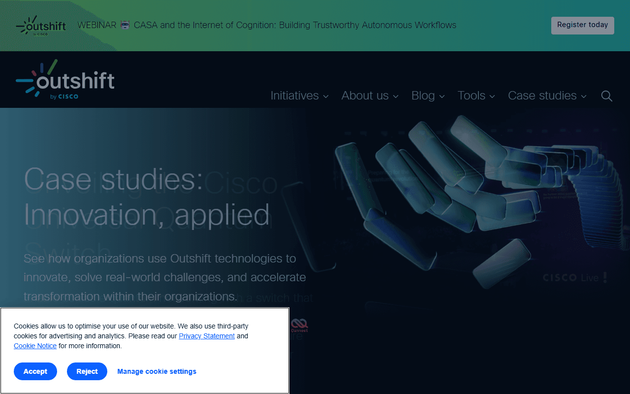 Outshift by Cisco sponsor landing page advertised on The Neuron: AI Explained