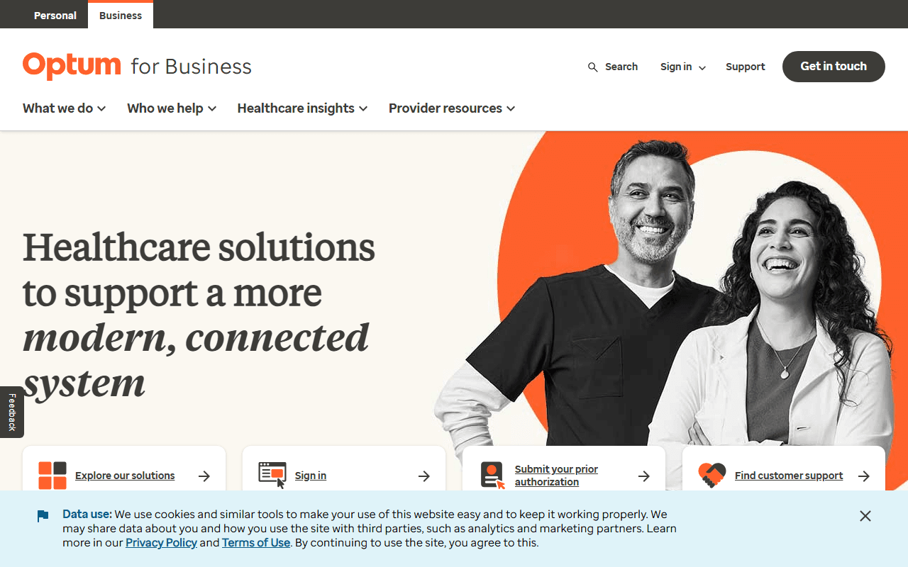 Optum sponsor landing page advertised on The Journal.
