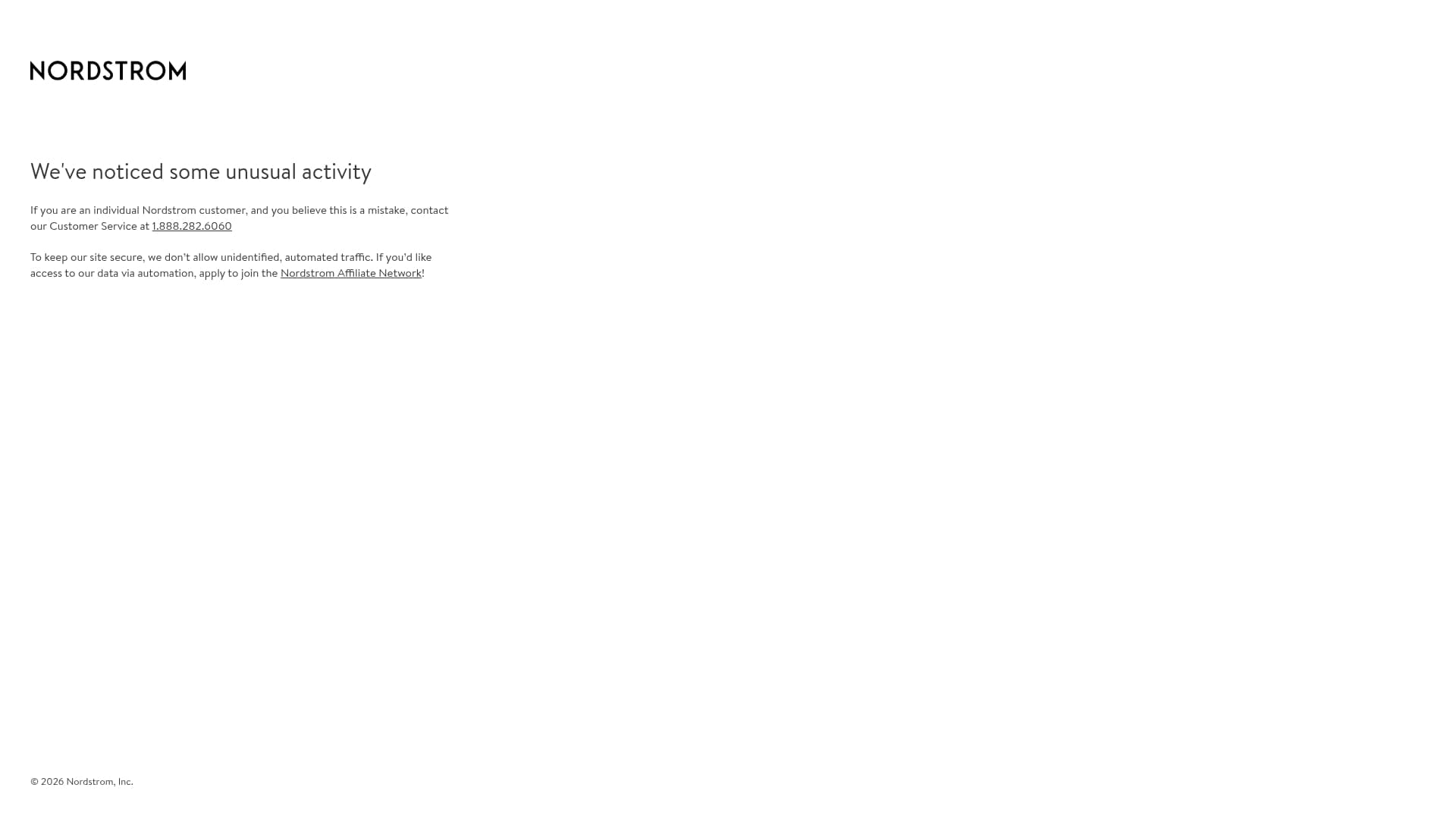 Nordstrom sponsor landing page advertised on Power User with Taylor Lorenz