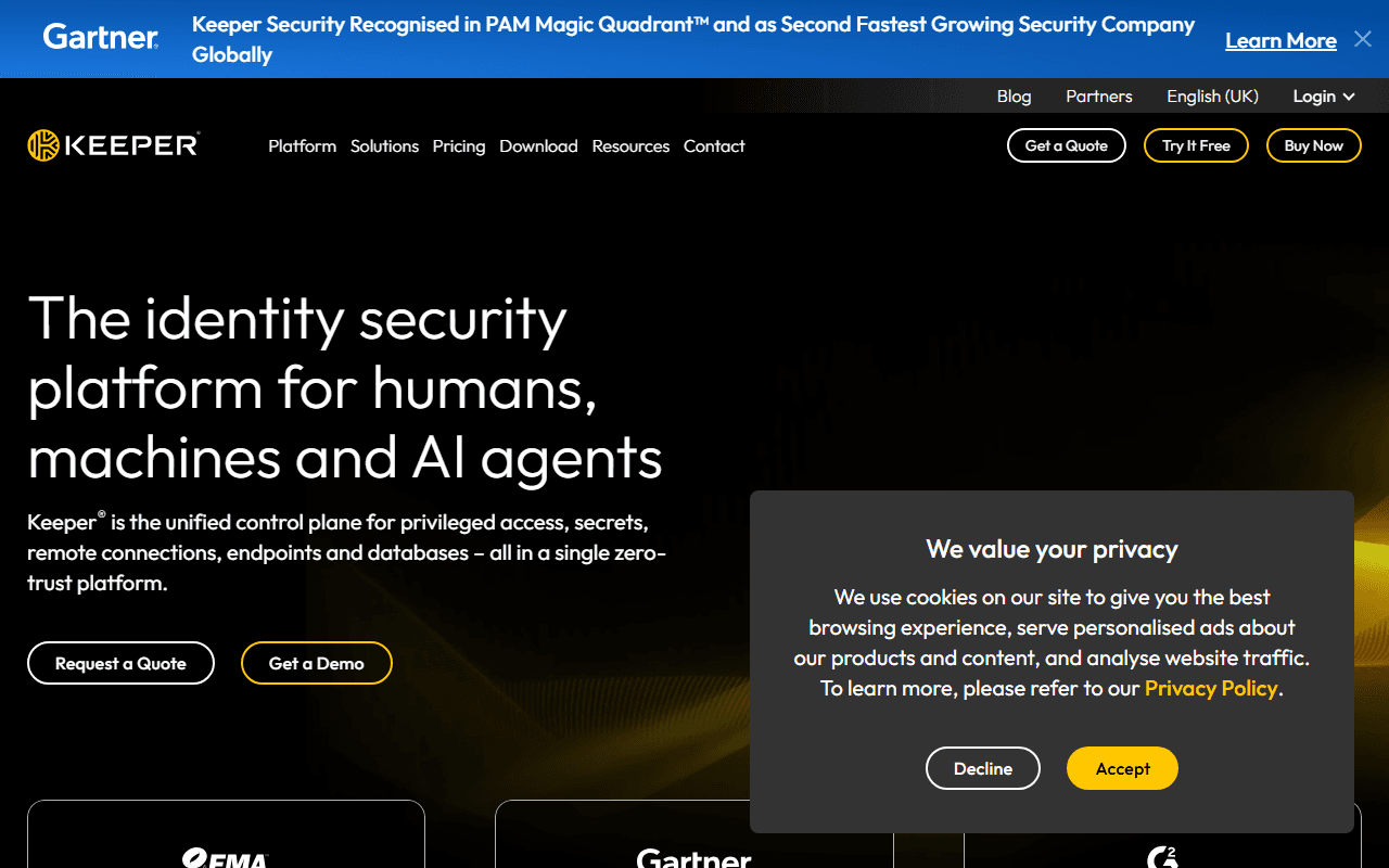 Keeper sponsor landing page advertised on TechStuff