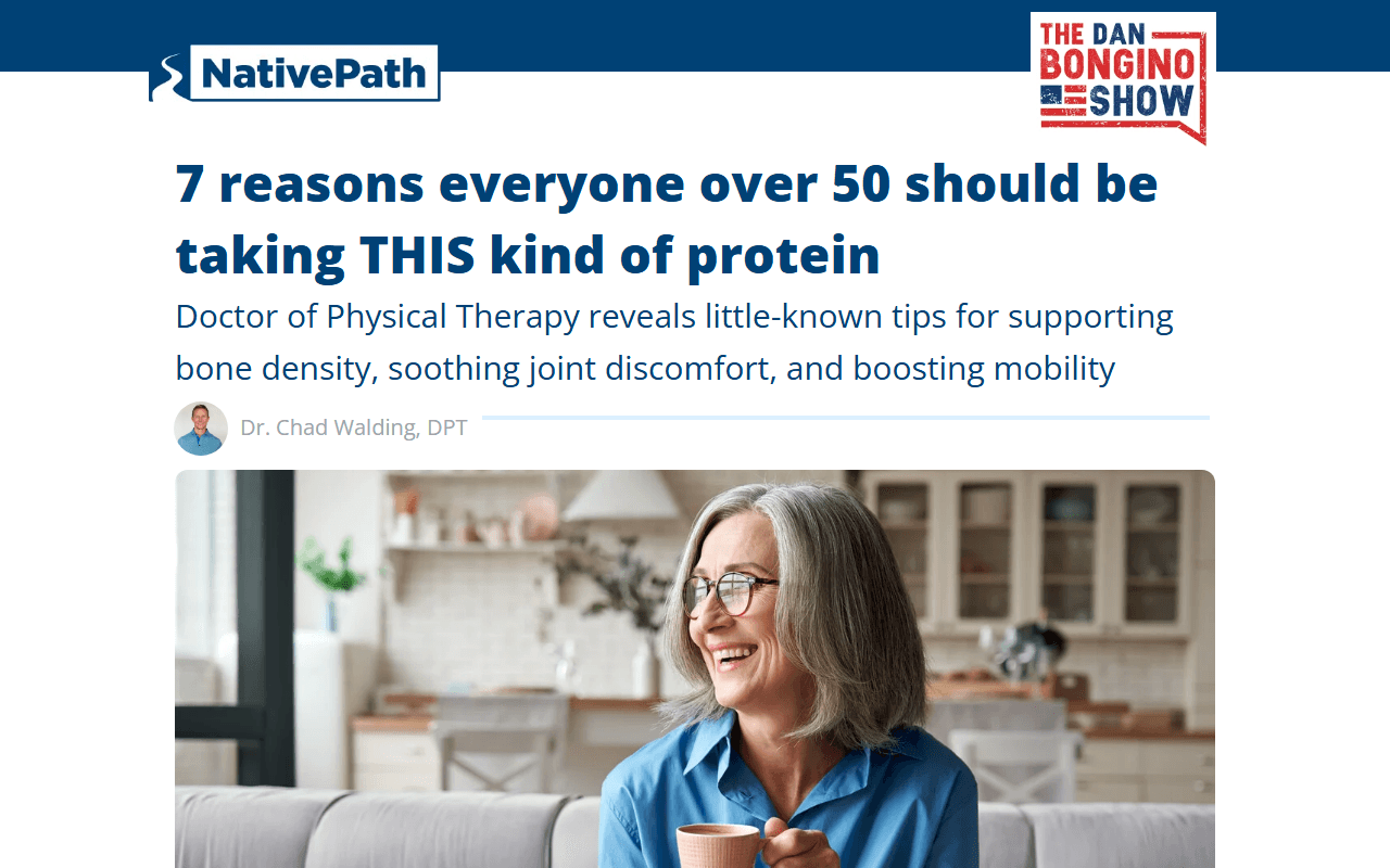 Native Path sponsor landing page advertised on The Dan Bongino Show