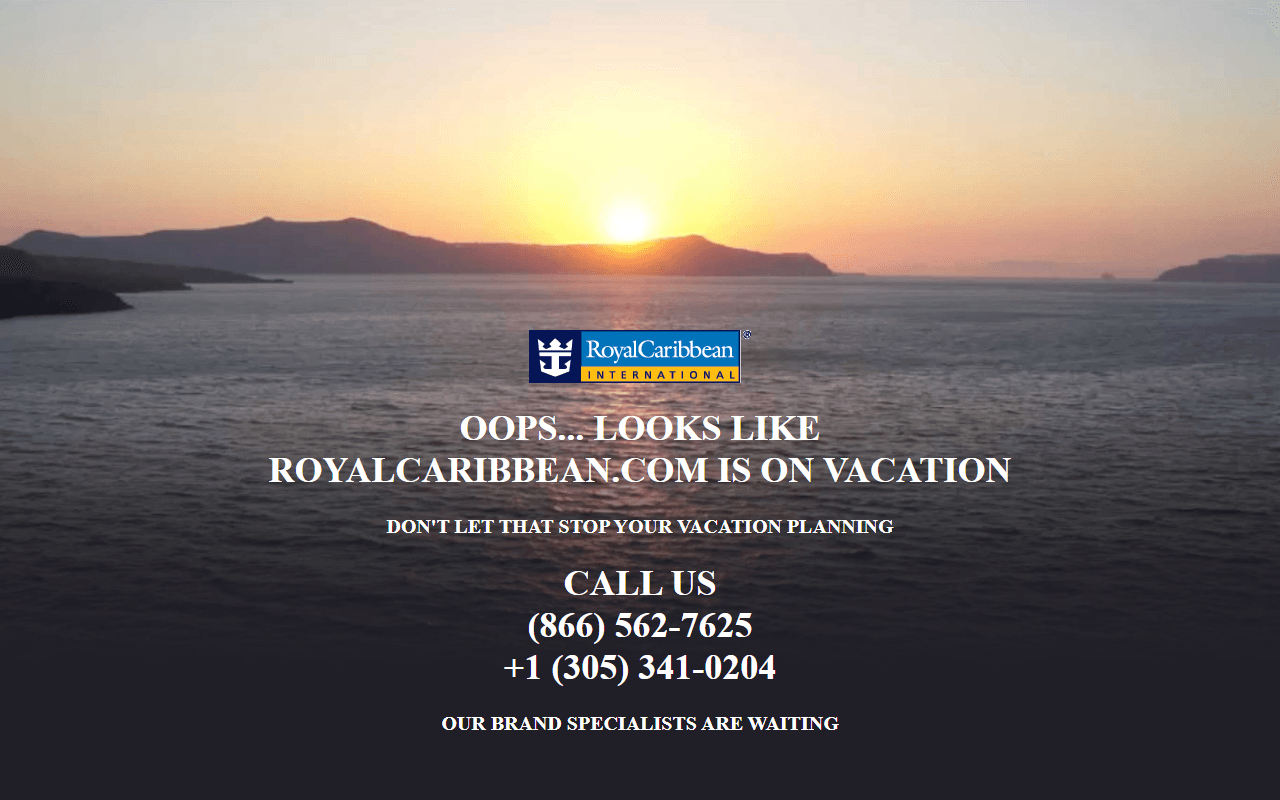 Royal Caribbean sponsor landing page advertised on Conan O’Brien Needs A Friend