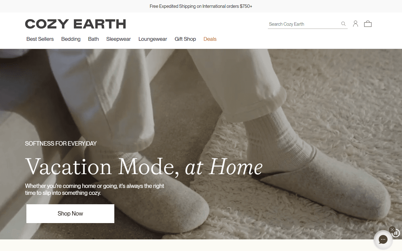 Cozy Earth sponsor landing page advertised on The Megyn Kelly Show