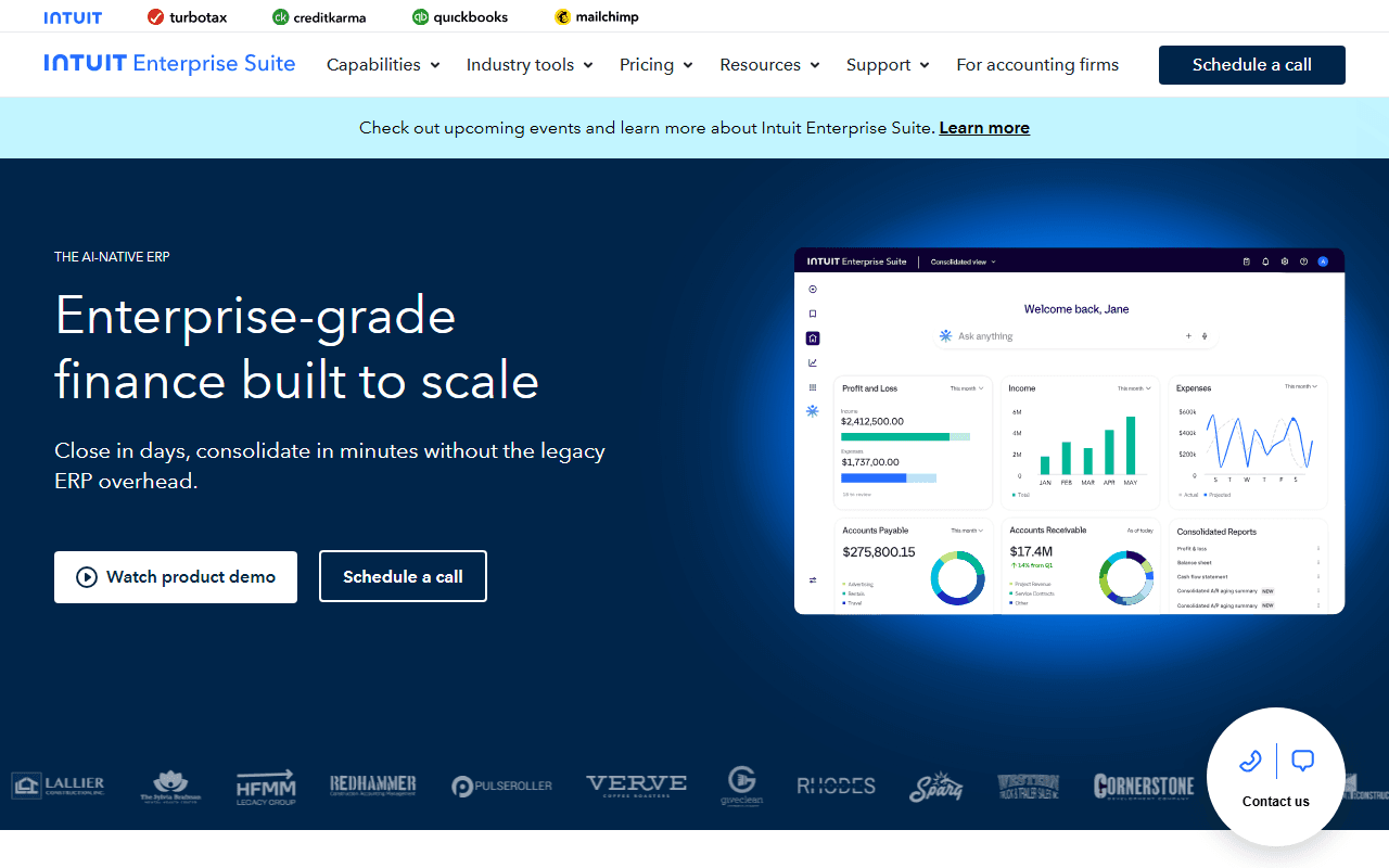 Intuit sponsor landing page advertised on Revisionist History